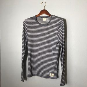 Hollister Navy & Gray Striped Thermal